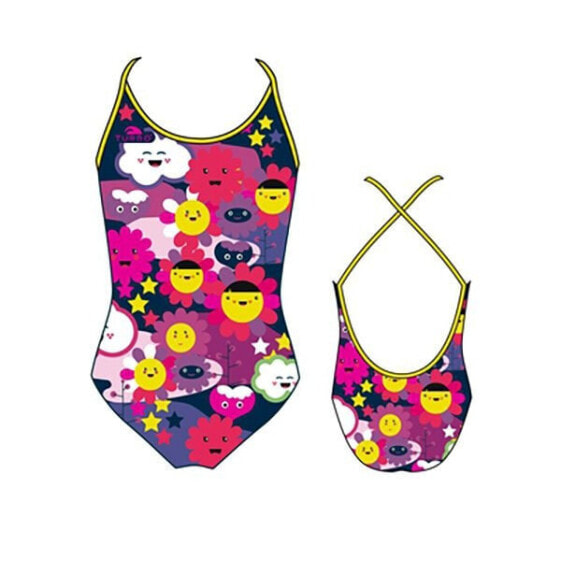 TURBO Happy Flowers Thin Strap Swimsuit