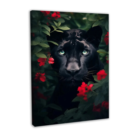 Leinwandbild Black Panther Flowers