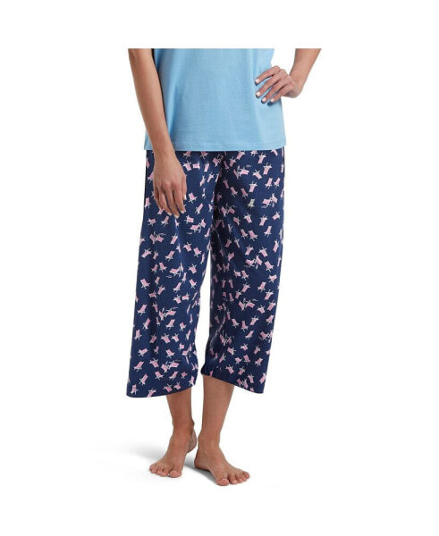 Women's Sleepwell Printed Knit Capri Pajama Pant Made with Temperature Regulating Technology