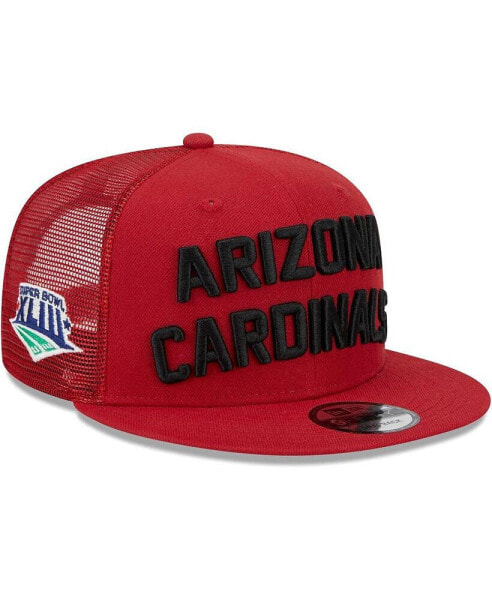 Men's Cardinal Arizona Cardinals Stacked Trucker 9FIFTY Snapback Hat