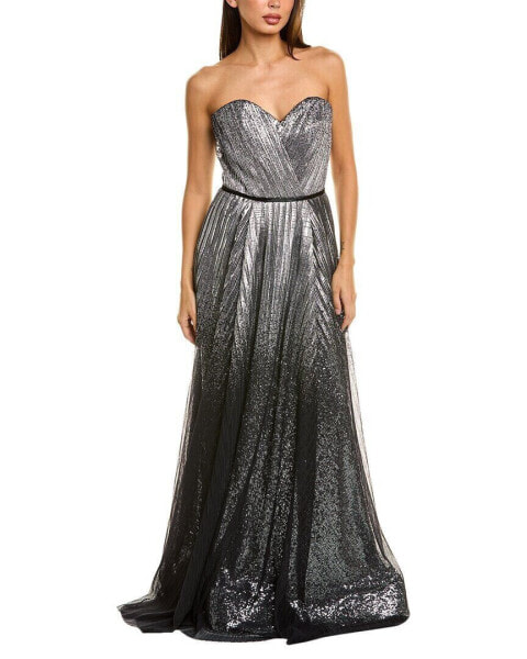 Rene Ruiz Strapless Satin Mermaid Gown Women's