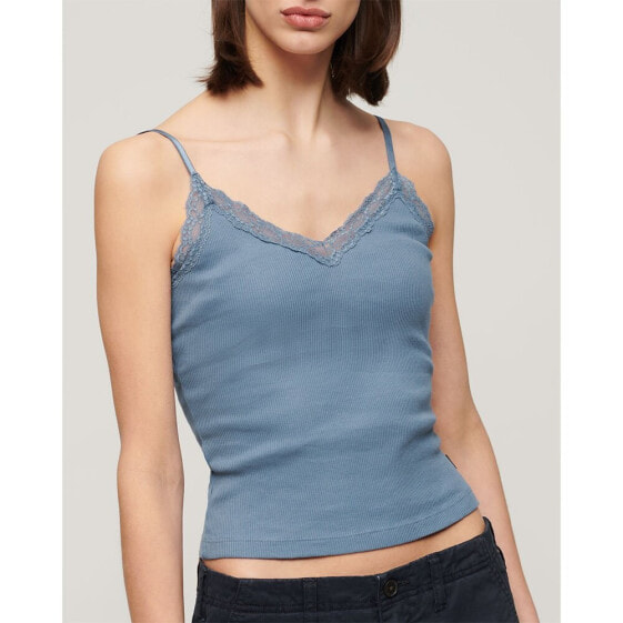 SUPERDRY Essential Lace Trim Sleeveless Blouse