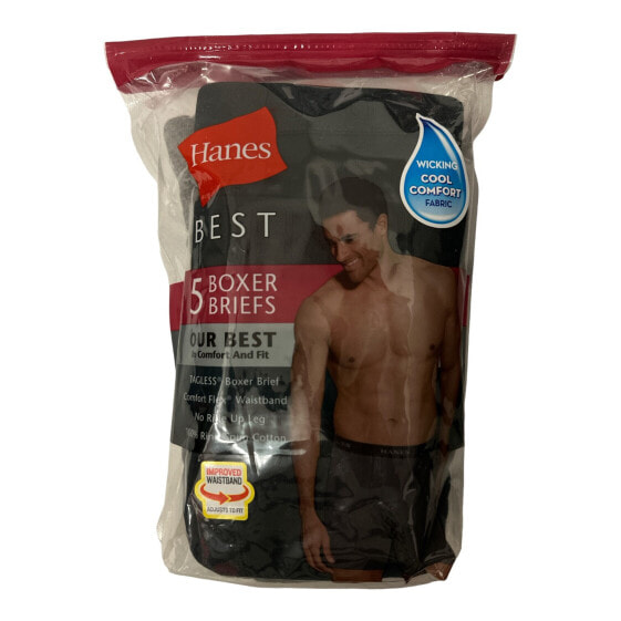 Hanes Men's 5-Pack Best Comfort & Fit Tagless Flex Waistband No Ride-Up Leg