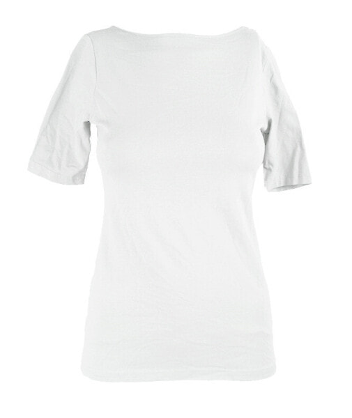American Living Womens Low Back Short Sleeve Top White M