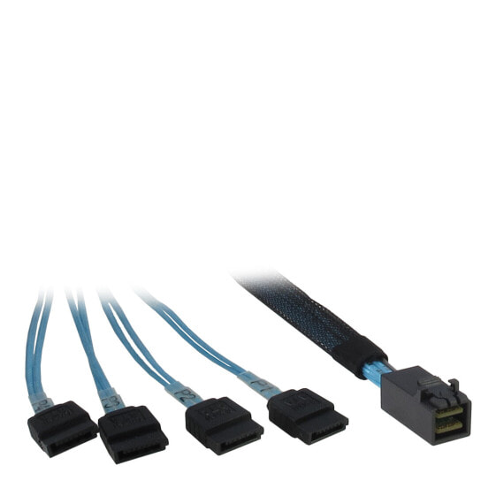 Inter-Tech 0.5m SFF 8643/4x SATA - 0.5 m - SFF 8643 - 4x SATA - Male/Male - Black - Blue - 35 g