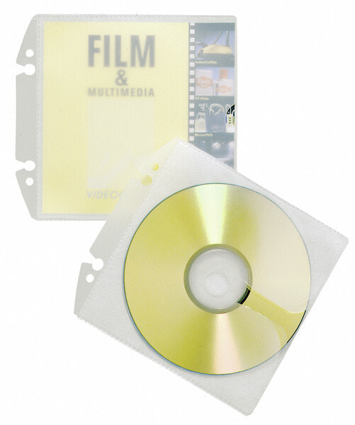 Durable CD cover Pocket - Wallet case - 2 discs - Transparent - Polypropylene (PP) - 80 mm - 10 pc(s)