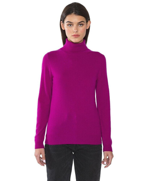 Women's 100% Pure Cashmere Long Sleeve Turtleneck Pullover Sweater