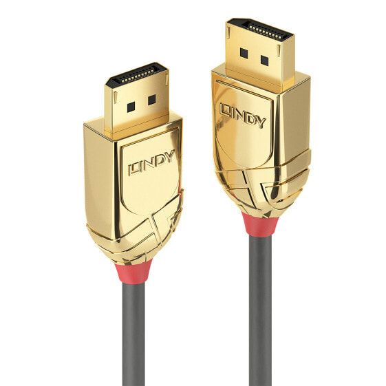 Lindy 7.5m DisplayPort 1.2 Cable, Gold Line, 7.5 m, DisplayPort, DisplayPort, Male, Male, Grey