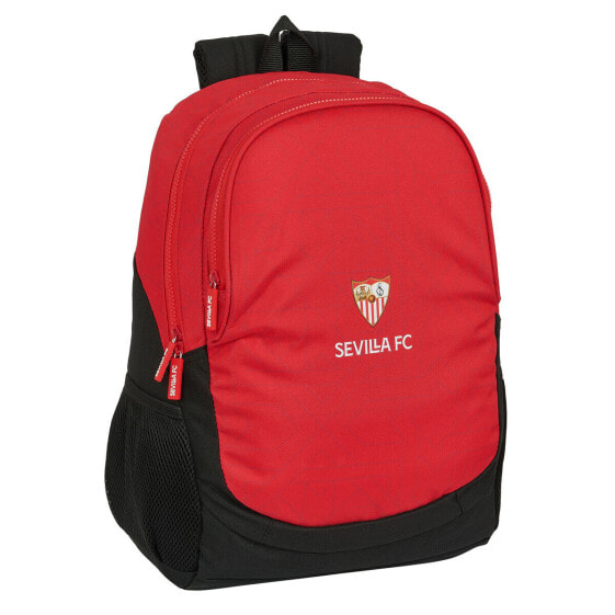 Школьный рюкзак Sevilla Fútbol Club Чёрный Красный 32 x 44 x 16 cm