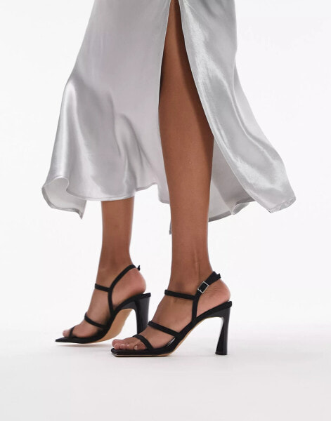 Topshop Salone two park block heel sandal in black