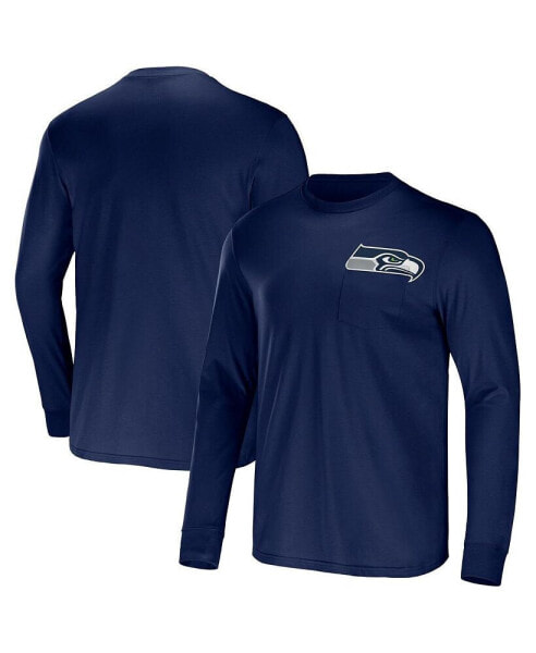 Men's NFL x Darius Rucker Collection by College Navy Seattle Seahawks Team Long Sleeve T-shirt