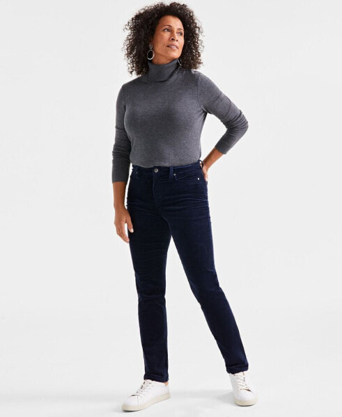 Women's High-Rise Straight-Leg Corduroy Pants, Created for Macy's