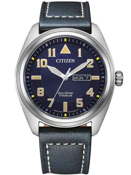 Наручные часы American Exchange Quartz Movement Black Leather Strap Analog Watch, 44mm