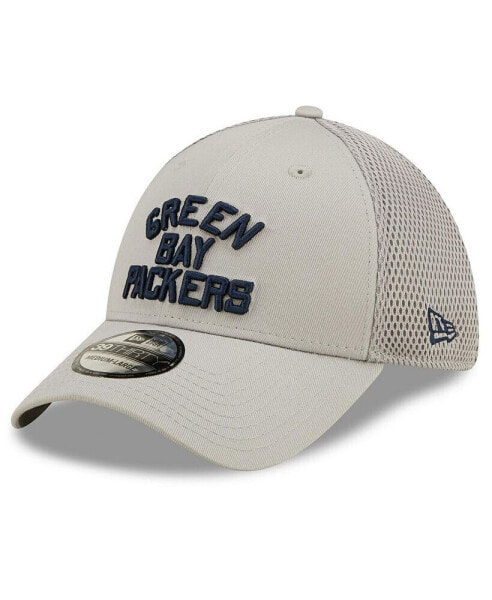 Men's Gray Green Bay Packers Team Neo 39THIRTY Flex Hat