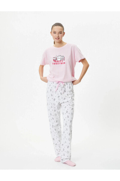 Пижама Koton Printed Short-Sleeve