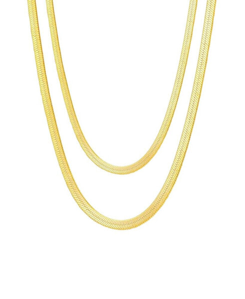 Maelle 2 Pieces Herringbone Necklace Set