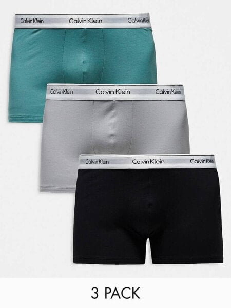 Calvin Klein Plus modern cotton stretch trunks 3 pack in multi