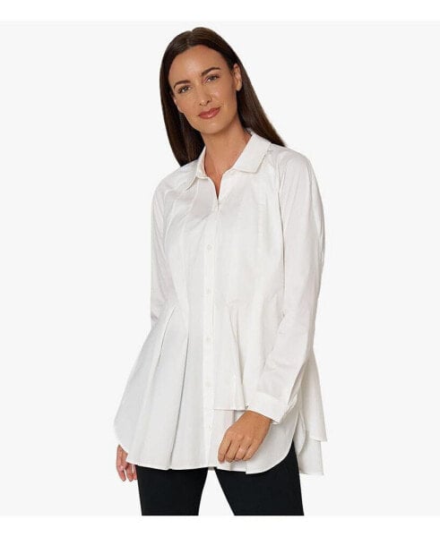 Women's Button-Front Shirt Top Sensation Tunic