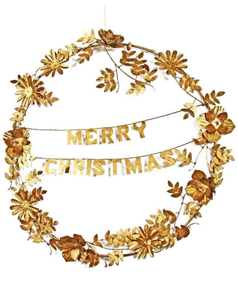 Cody Foster & Co. Merry Christmas Wreath Gold