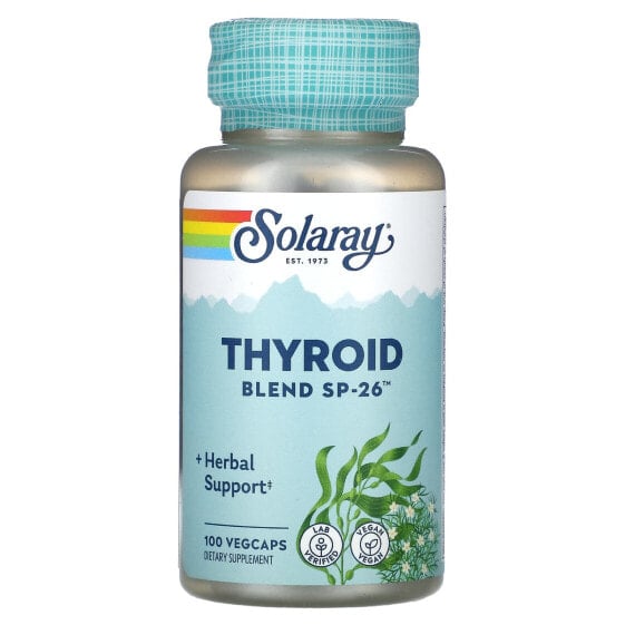 Травяные капсулы для щитовидной железы SOLARAY Thyroid Blend SP-26, 100 шт.