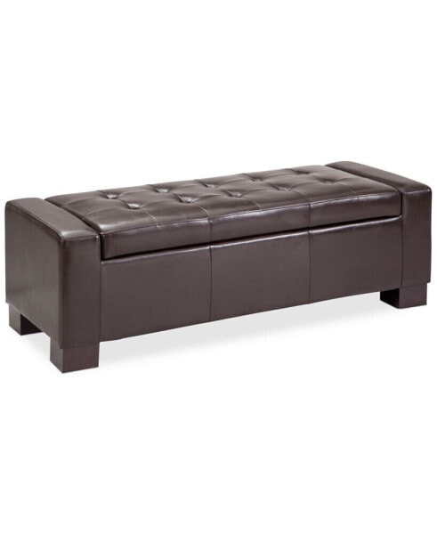 Clay Faux-Leather Storage Ottoman