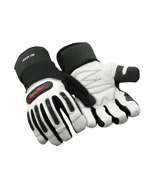 Men's Fiberfill Insulated Tricot Lined White Leather Gloves