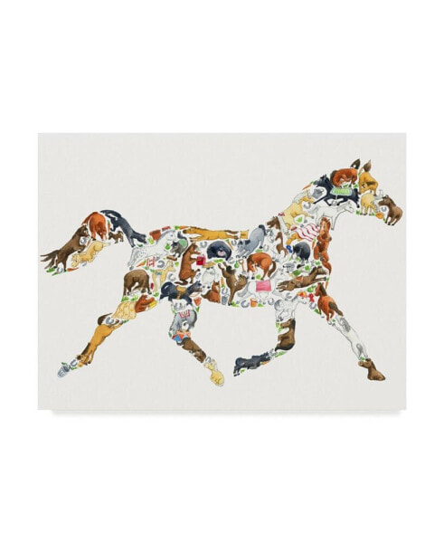 Louise Tate 'Horse Collage' Canvas Art - 19" x 14"