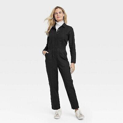 Women's Button-Front Coveralls - Universal Thread Black 10