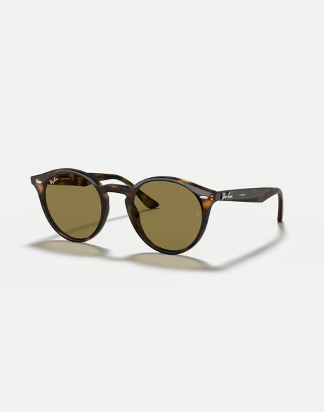 Ray-Ban unisex round sunglasses in brown 0RB2180