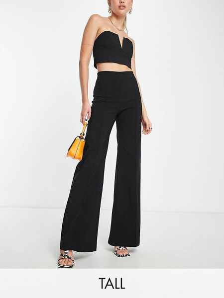 Vesper Tall wide leg trouser contrast in black