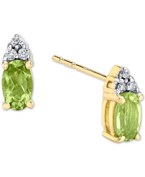 Серьги Macy's Peridot & Diamond Stud