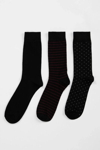 Erkek White And Black Soket Çorap 3'Lü R8002AZ20AU
