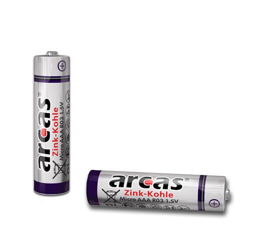 Одноразовая батарейка AAA Arcas 107 00403 - Цинк-Углерод - 1.5 В - 4 шт. - Cd (кадмий), Hg (ртуть)