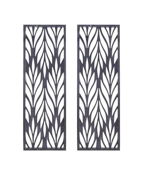 Florian Grey Laser Cut Wood 2-Piece Panel Wall Decor Set