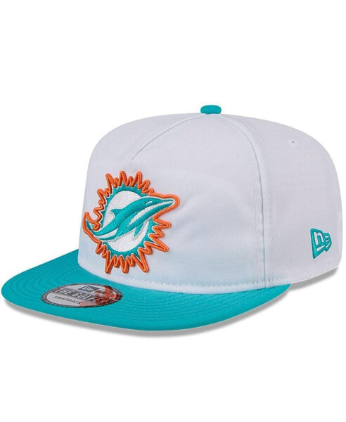 Men's White/Aqua Miami Dolphins 2024 NFL Training Camp Golfer Snapback Hat