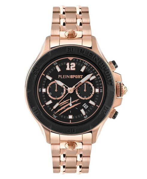 Men's Warrior Tech Chronograph Date Quartz Rose Gold Stainless Steel 47.5MM