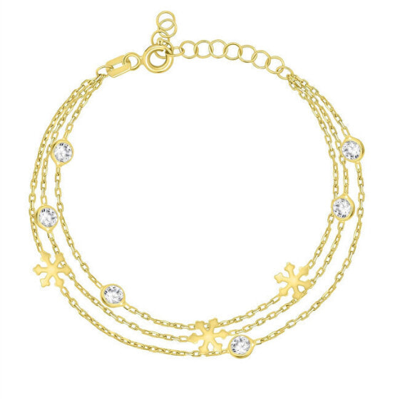 Gold-plated bracelet with zircons Flakes BRC135Y