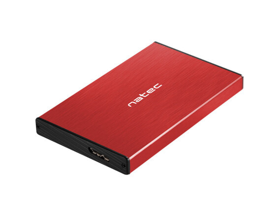 Natec Rhino GO - Корпус для HDD/SSD 2.5" SATA III 6 Gbit/s с USB-подключением - Красный