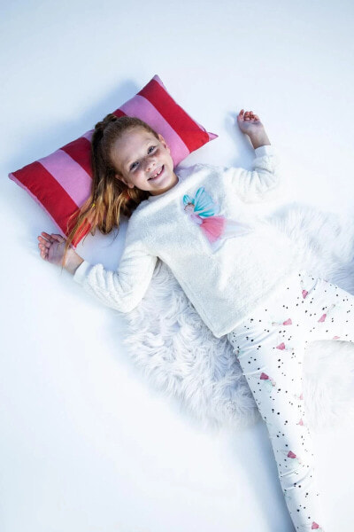 Kız Çocuk 2'li Pelüş Pijama Takım