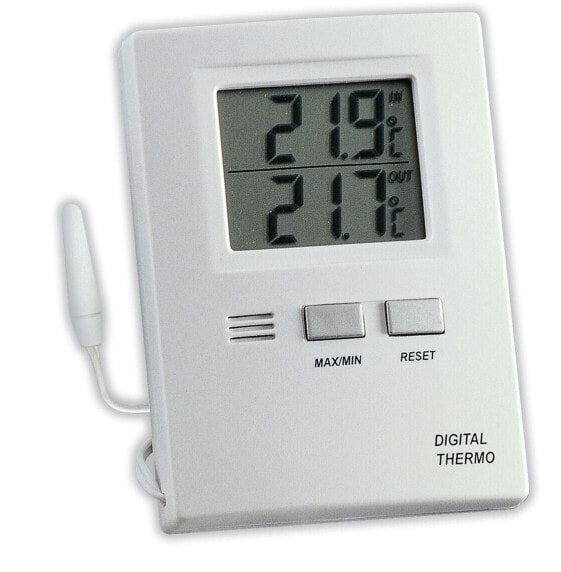 TFA 30.1012 - Electronic environment thermometer - Indoor/outdoor - Digital - White - Plastic - Table - Wall