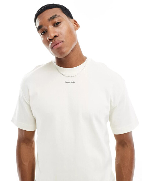 Calvin Klein central logo t-shirt in white