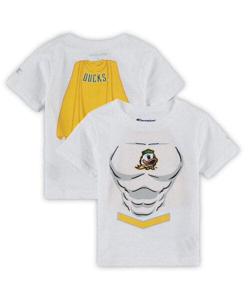 Toddler Boys and Girls White Oregon Ducks Super Hero T-shirt