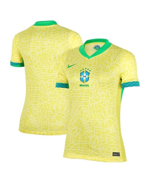 Women's Yellow Brazil National Team 2024 Home Stadium Replica Jersey