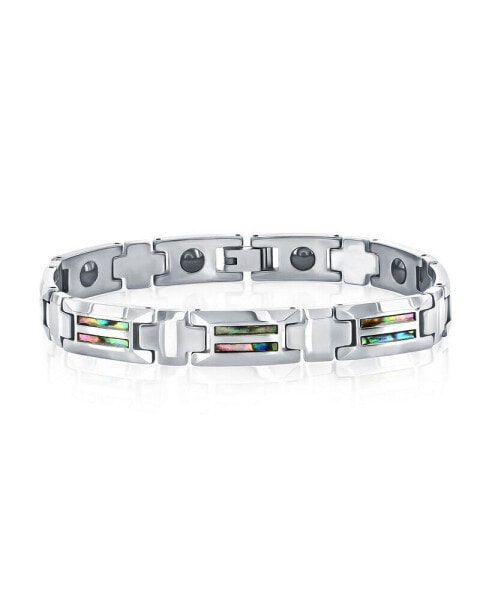 Magnetic Link Tungsten Genuine Abalone Bracelet