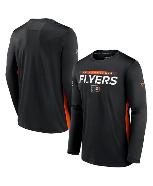 Men's Black Philadelphia Flyers Authentic Pro Rink Performance Long Sleeve T-Shirt