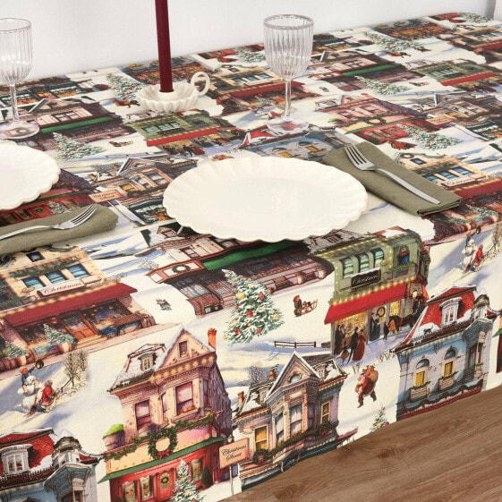 Stain-proof resined tablecloth Belum Christmas City 300 x 140 cm