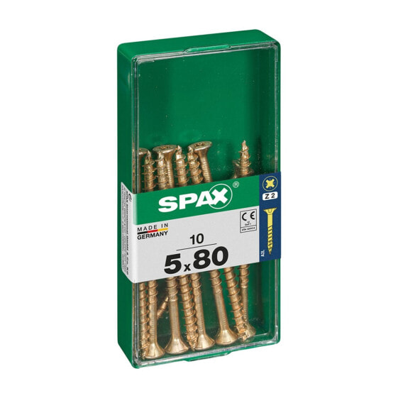 Коробка для винтов SPAX Yellox Деревянный Плоская головка 10 Предметы (5 x 80 mm)