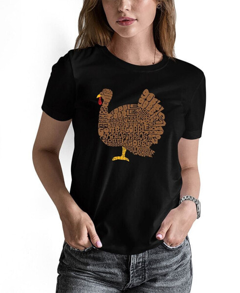 Women's Thanksgiving Word Art Short Sleeve T-shirt