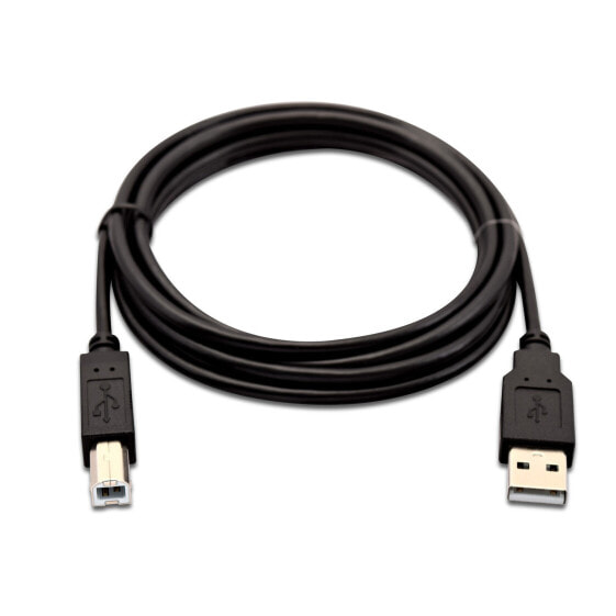 V7 Black USB Cable USB 2.0 A Male to USB 2.0 B Male 2m 6.6ft - 2 m - USB A - USB B - USB 1.0 - 480 Mbit/s - Black
