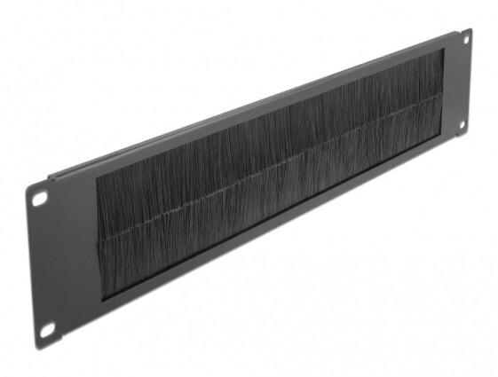 Delock 66482 - Brush panel - Black - Metal - Nylon - 2U - 48.3 cm (19") - 88.5 mm